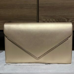 Gold Vegan Leather Clutch Purse